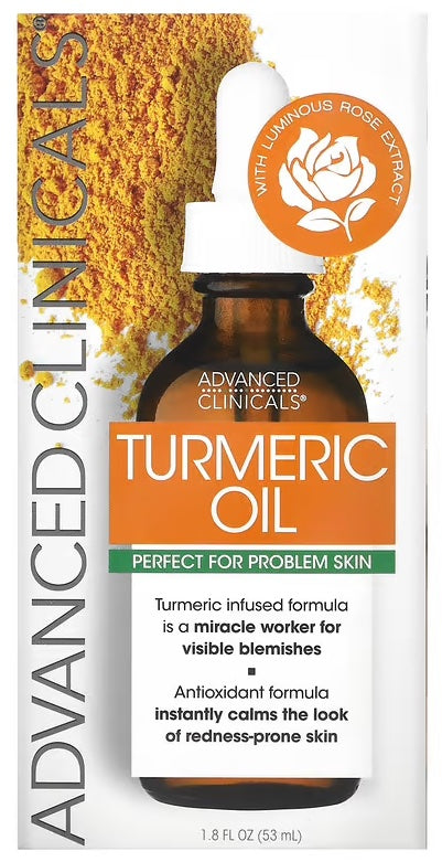 Advanced Clinicals Turmeric Oil, Ideal for Problem Skin, 1.8 fl oz (53 ml)