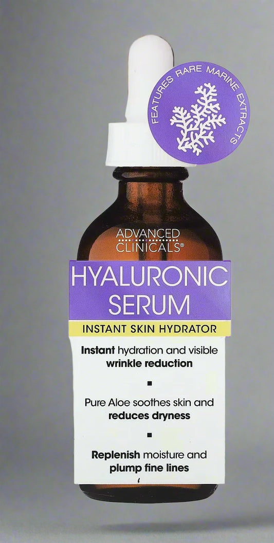 Advanced Clinical Instant Skin Hydrator Hyaluronic Serum, available in a 1.75 fl oz (52 ml) bottle.
