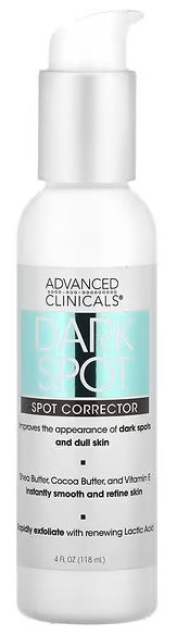 Introducing Advanced Clinicals Dark Spot Spot Corrector, now available in a 4 fl oz (118 ml) size.