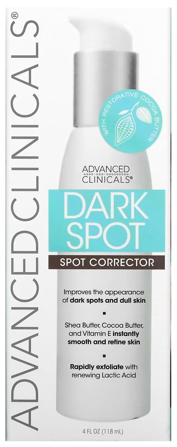 Introducing Advanced Clinicals Dark Spot Spot Corrector, now available in a 4 fl oz (118 ml) size.