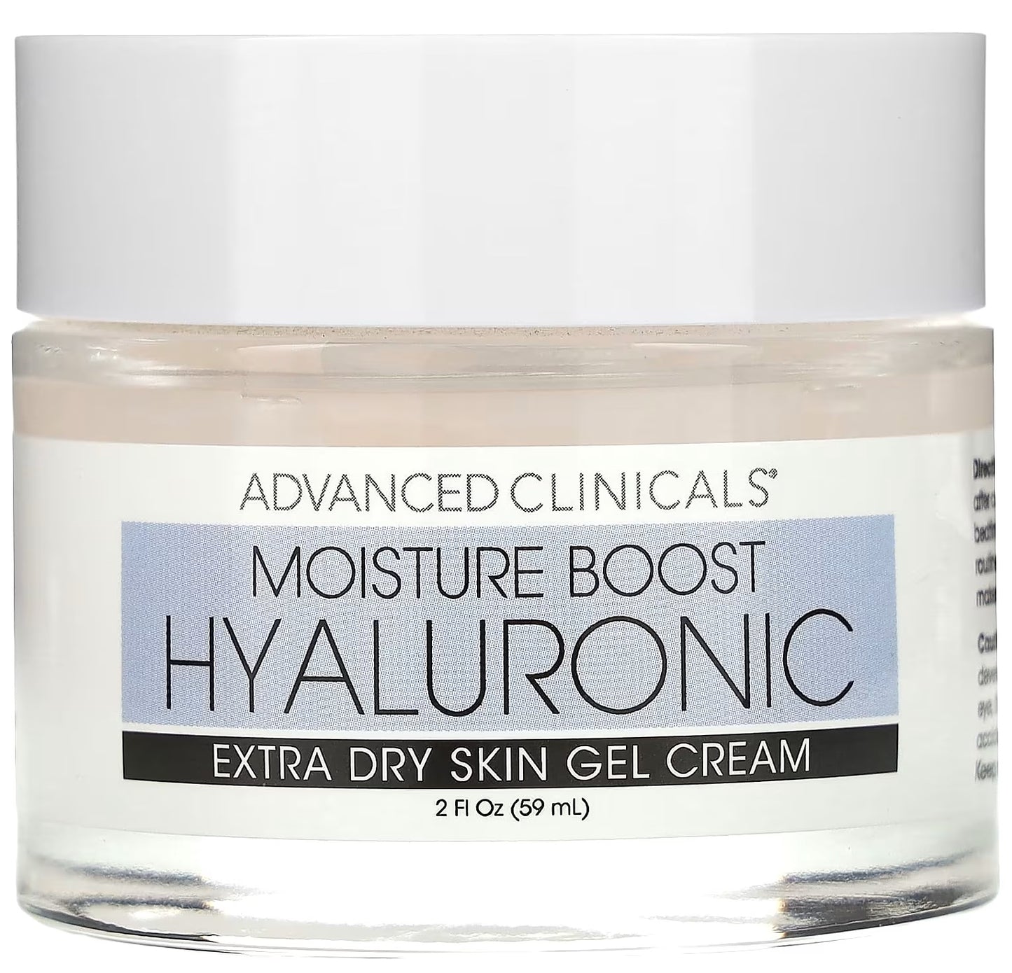 Introducing Advanced Clinicals Moisture Boost Hyaluronic Extra Dry Skin Gel Cream, now available in a 2 fl oz (59 ml) size.