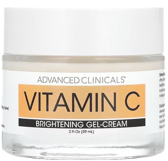 Introducing Advanced Clinicals Vitamin C Brightening Gel-Cream, now available in a 2 fl oz (59 ml) tube.