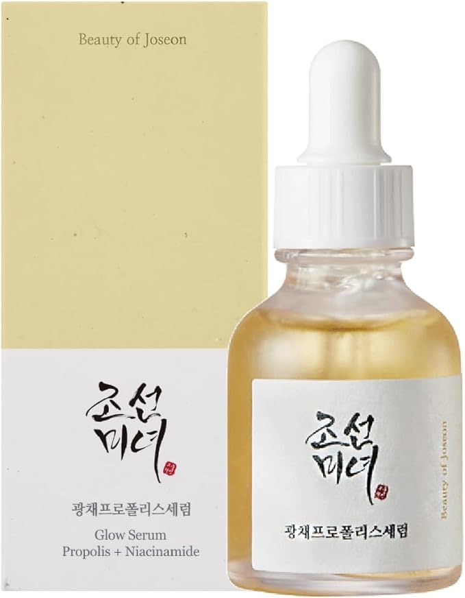 Introducing the Joseon Beauty Glow Serum, a potent formulation infused with Propolis and Niacinamide, available in a 1.01 fluid ounce (30 ml) bottle.